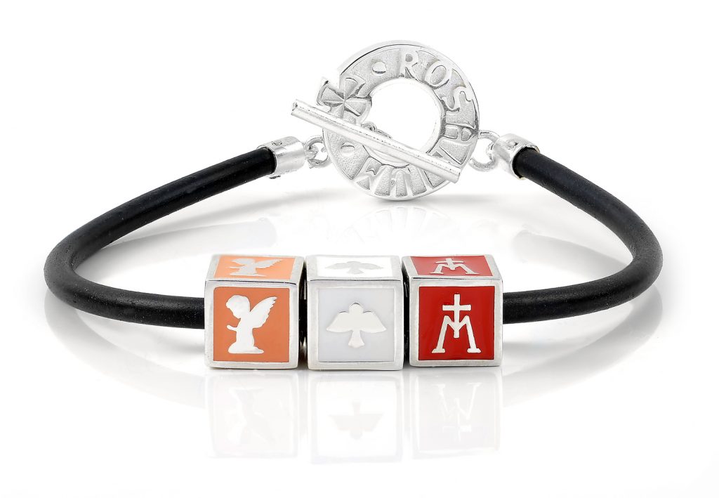 Bracciale Caucciù Targa Tubolare Tre Colori